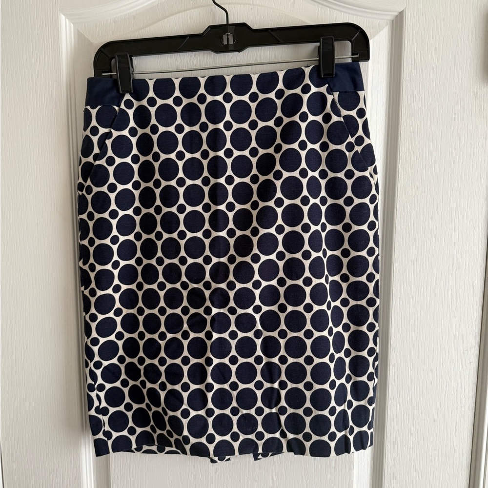 The Limited Navy Polka Dot Skirt with pockets!